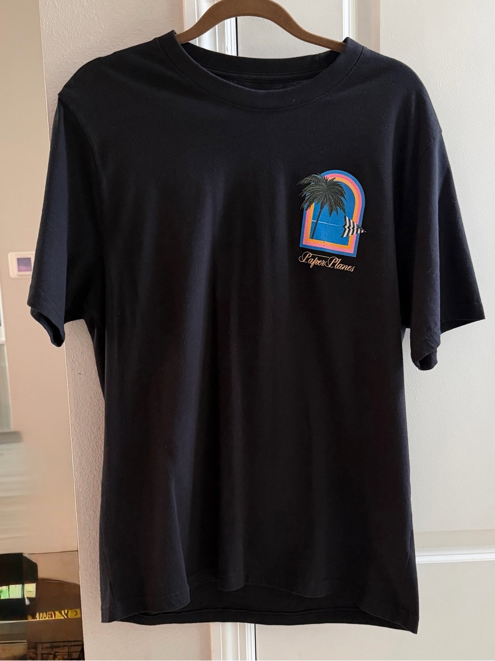 Men’s PAPER PLANES Graphic Black T-Shirt 100% Cotton